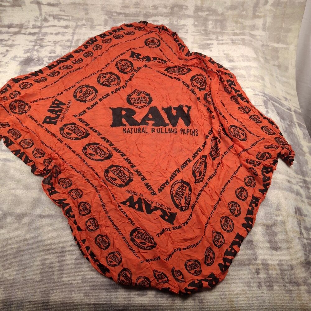 RAW Rolling Papers Fashion Scarf Red Black 46x46 Ultra Soft Vegan Modal Large